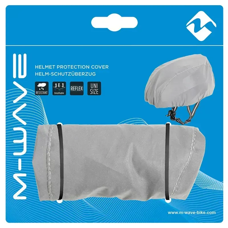 M-Wave Helmet Cover In Silver Full Reflective Fabric-3