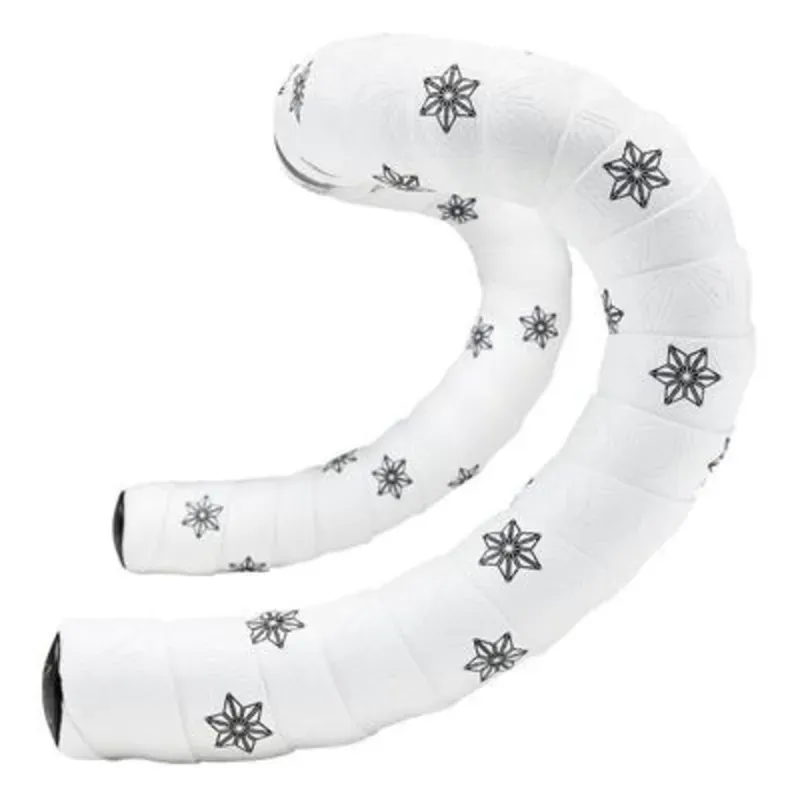 Supacaz Sticky Kush Bar Tape and Plugs in White Black Stars