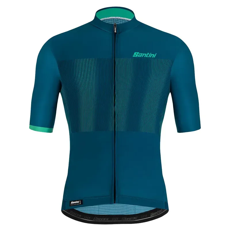 Santini Tono Flusso Mens Jersey in Green
