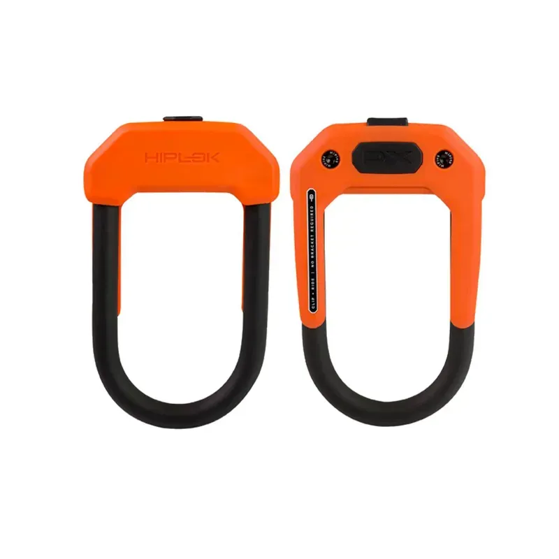 Hiplok DX Hardened Steel D-Lock in Orange - Sold Secure Gold