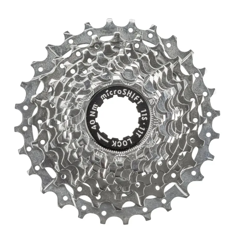 microSHIFT H-Series 11 Speed 11-28 Cassette in Silver