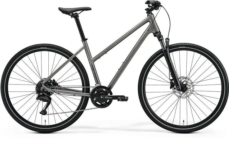 Merida Women's Crossway 100 Hybrid Bike in Grey/Black