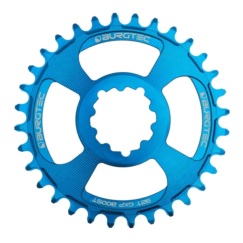 Burgtec 3mm Offset Thick Thin Chainring for SRAM 3-Bolt - 34T - Deep Blue