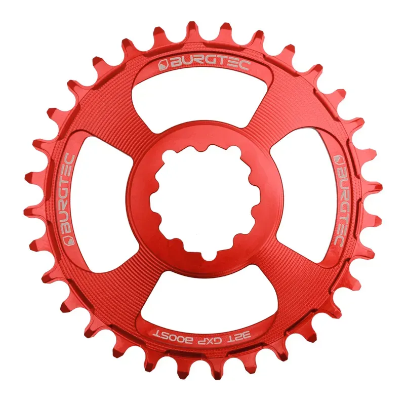 Burgtec 3mm Offset Thick Thin Chainring for SRAM 3-Bolt - 28T - Race Red
