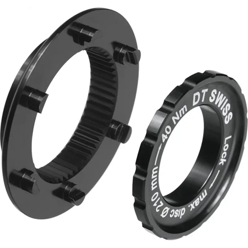 DT Swiss MTB and 15mm Axle Centre-Lock to 6-Bolt Fitting Adapter in Black