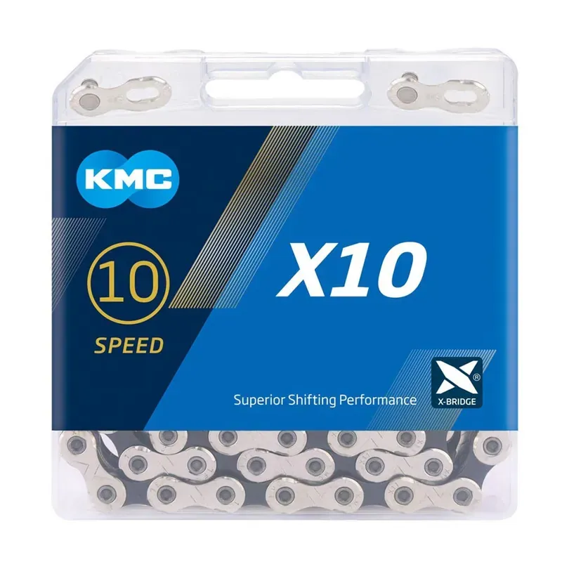 KMC X10 10 Speed Chain 114L Silver/Black