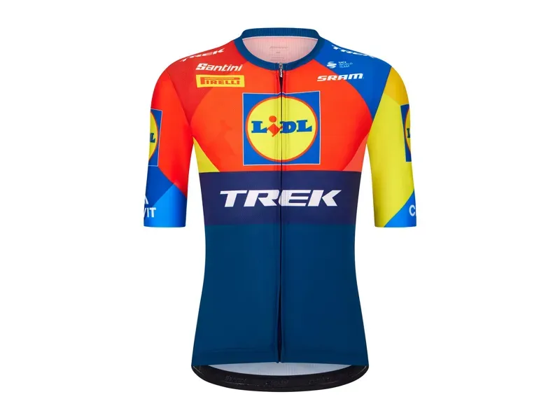 Santini Lidl-Trek Replica Race Jersey in Dark Blue/Yellow