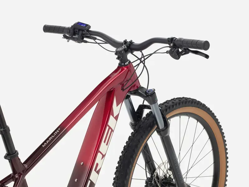 Trek Marlin+ 8 E-Mountain Bike in Fury Red/Lithium Fade-2