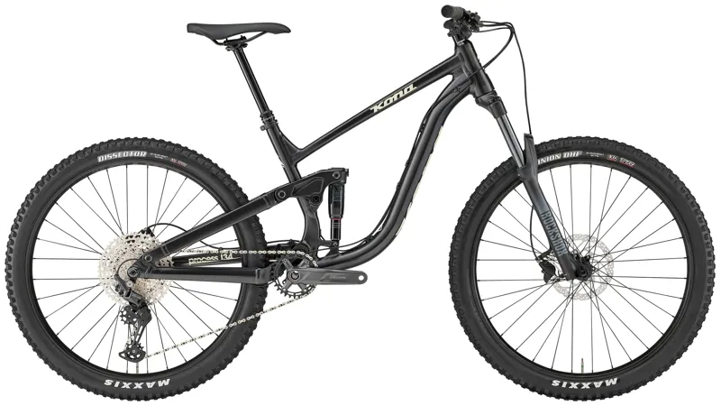 Kona Process G2 134 27.5 in Satin Metallic Black with Gloss Bone Decals