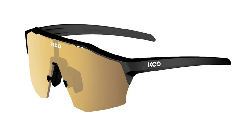 KOO Alibi Glasses Matte Black Frame Gold Mirror Lenses