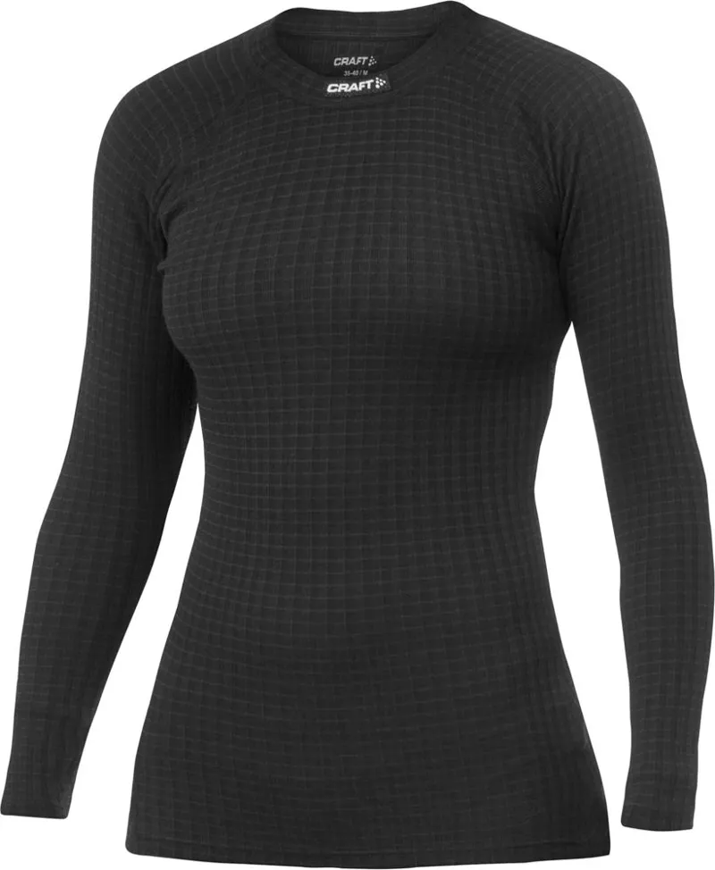 Craft Women's Warm Wool Long Sleeve Baselayer Crewneck in Black