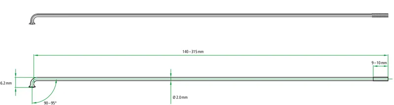 DT Swiss Champion Silver Spoke - 266mm - each-1