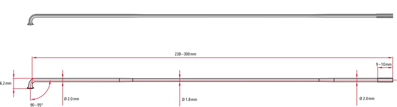 DT Swiss Competition Silver Spoke - 300mm - each-1