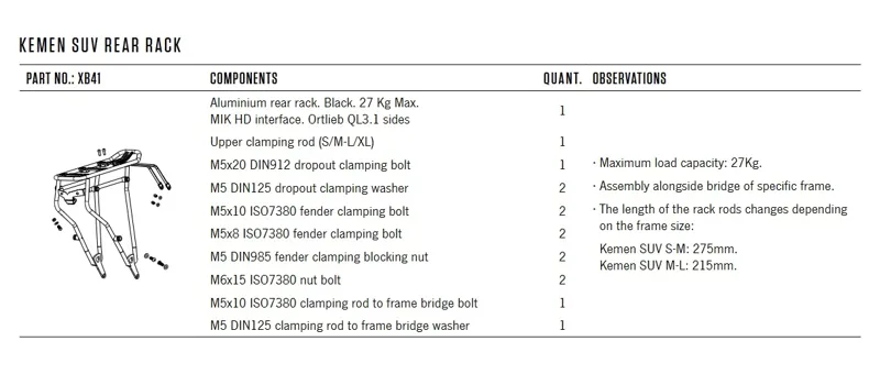 Orbea Kemen SUV MIK HD Rear Pannier Rack in Black - S/M-2