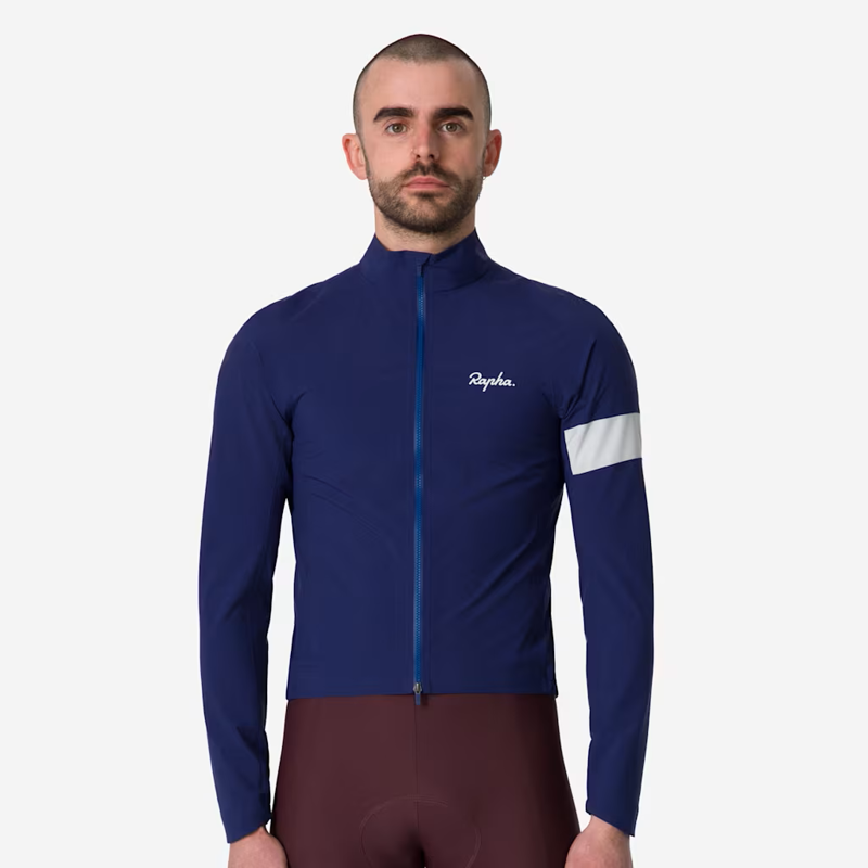 Rapha Men's Core Rain Jacket in Navy Blue/White-3