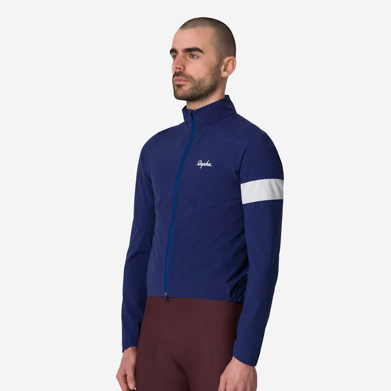 Rapha Men's Core Rain Jacket in Navy Blue/White-2