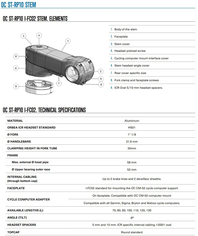 Orbea OC ST-RP10 Stem R2-1