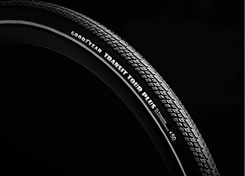 Goodyear Transit Tour Plus Puncture Protect Tyre 700x50c in Black/Reflex-3