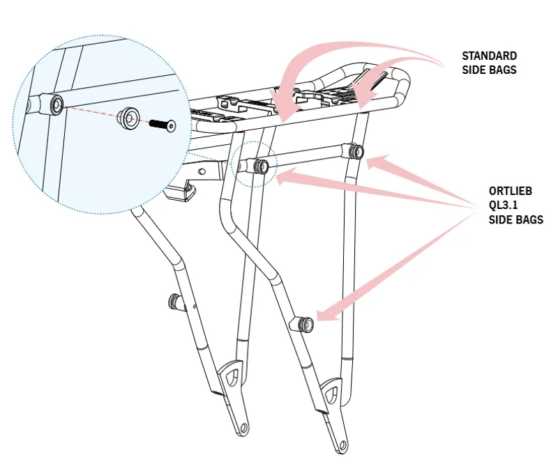 Orbea Kemen SUV MIK HD Rear Pannier Rack in Black - S/M-1