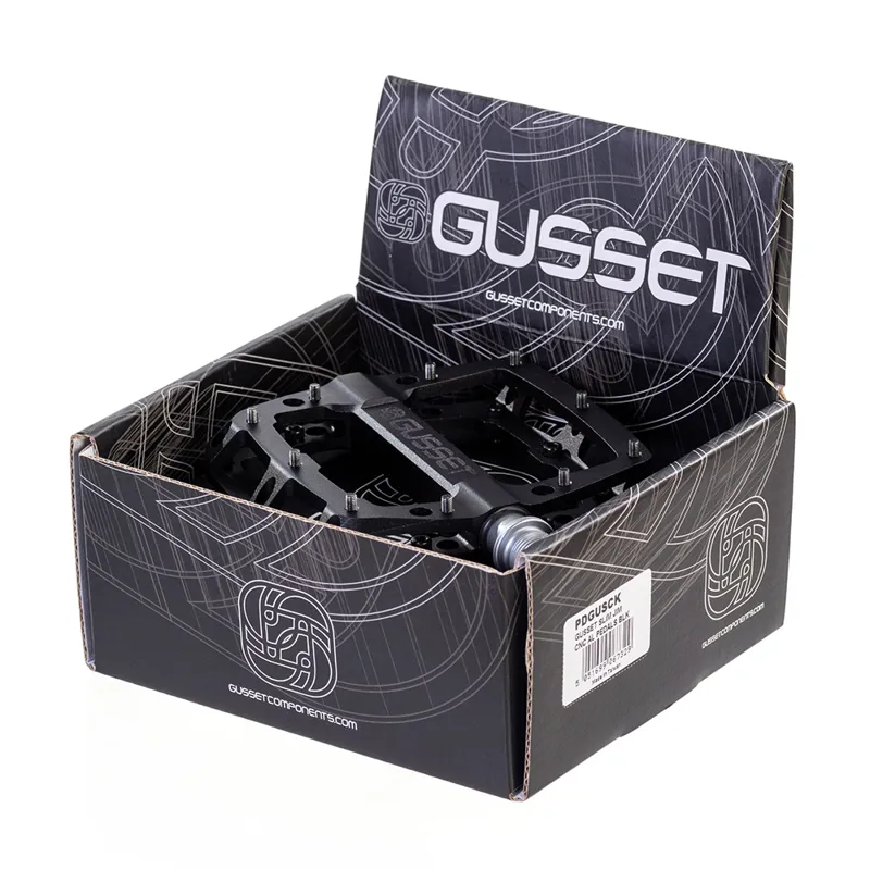Gusset Slim Jim CNC Pedals in Stealth Black-4