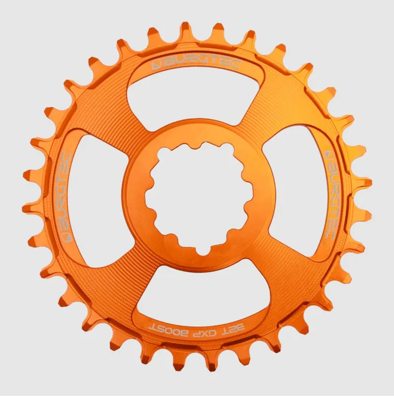 Burgtec 3mm Offset Thick Thin Chainring for SRAM 3-Bolt - 34T - Iron Bro Orange