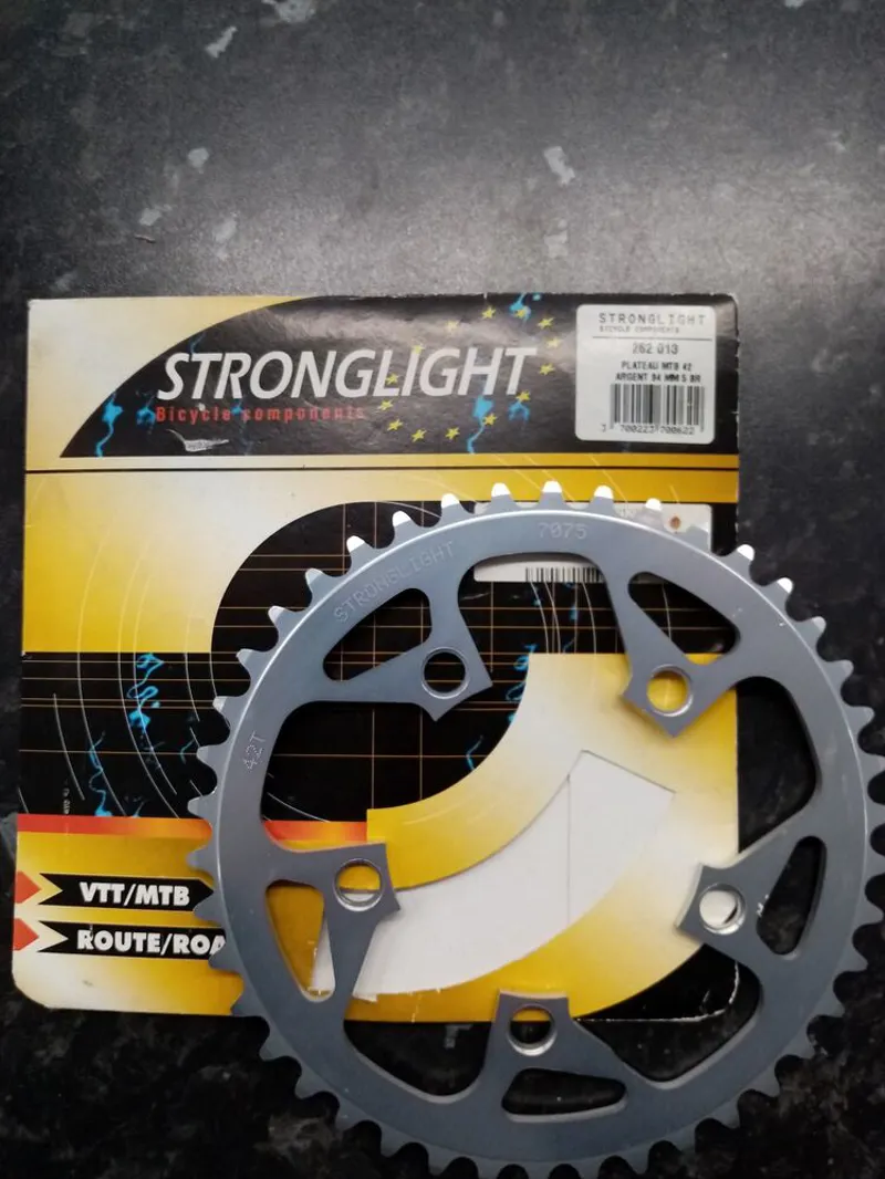 Stronglight Type XC 94 BCD 5-Arm Stainless Zicral 42T Chainring in Silver