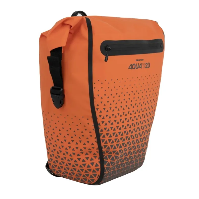 Oxford Aqua V 20 Extreme Visibility Single QR Pannier Bag in Orange-1