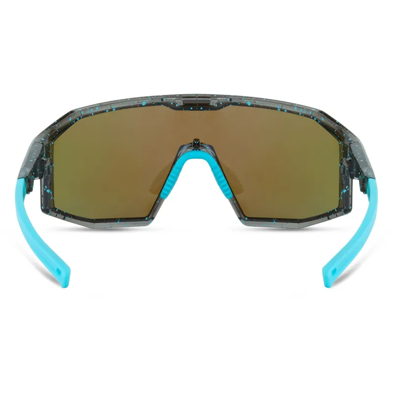 Madison Enigma 3-Lens Pack Sunglasses in Blue Black Splatter - 3-Lens Pack with Purple Mirror / Amber / Clear Lenses-2