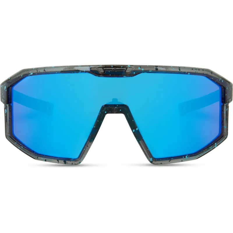 Madison Enigma 3-Lens Pack Sunglasses in Blue Black Splatter - 3-Lens Pack with Purple Mirror / Amber / Clear Lenses-3