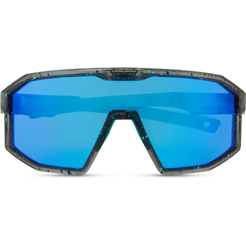 Madison Enigma 3-Lens Pack Sunglasses in Blue Black Splatter - 3-Lens Pack with Purple Mirror / Amber / Clear Lenses-4