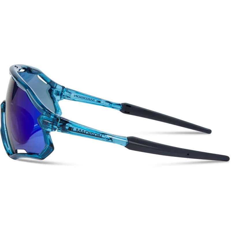 Madison Code Breaker II Cycling Sunglasses - Crystal Gloss - Blue Mirror lens-1