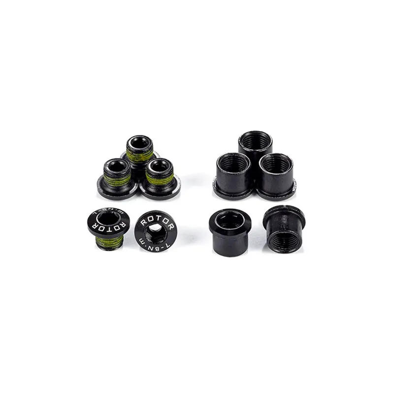 Rotor Road Chainring Bolts 7075 T6 Black Anodised Alloy - set of 5-1