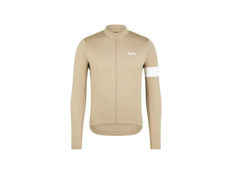 Rapha Men's Core Thermal Long Sleeve Cycling Jersey in Tan