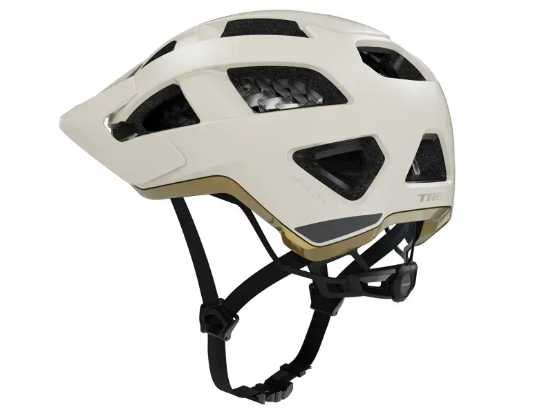Trek Quantum WaveCel Mountain Bike Helmet In Era White/Old Style Gold/Matte-1
