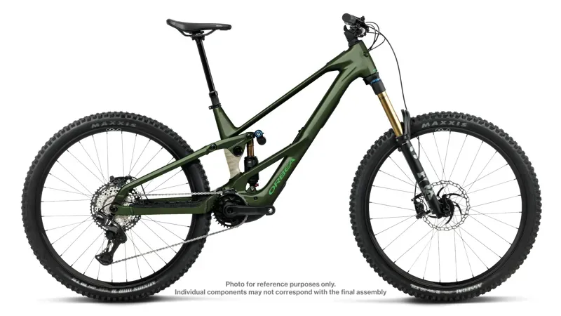 Orbea Wild LT H10 Mullet Electric Mountain Bike in Racing Green-White Cream