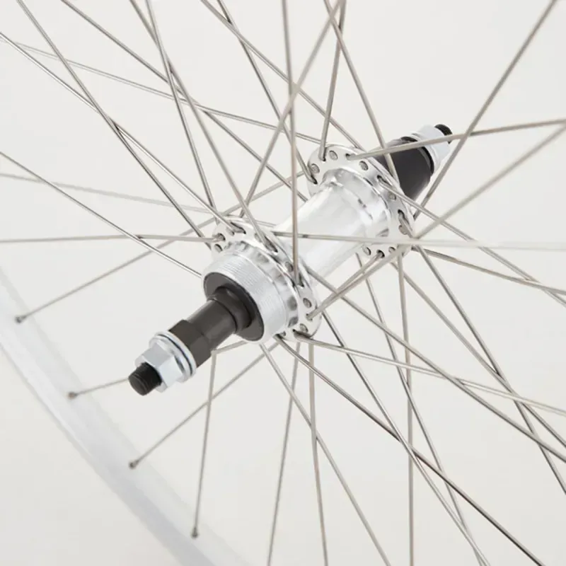 M Part Wheels Hybrid Solid Axle Screw-On 700c Rear Wheel in Silver-3