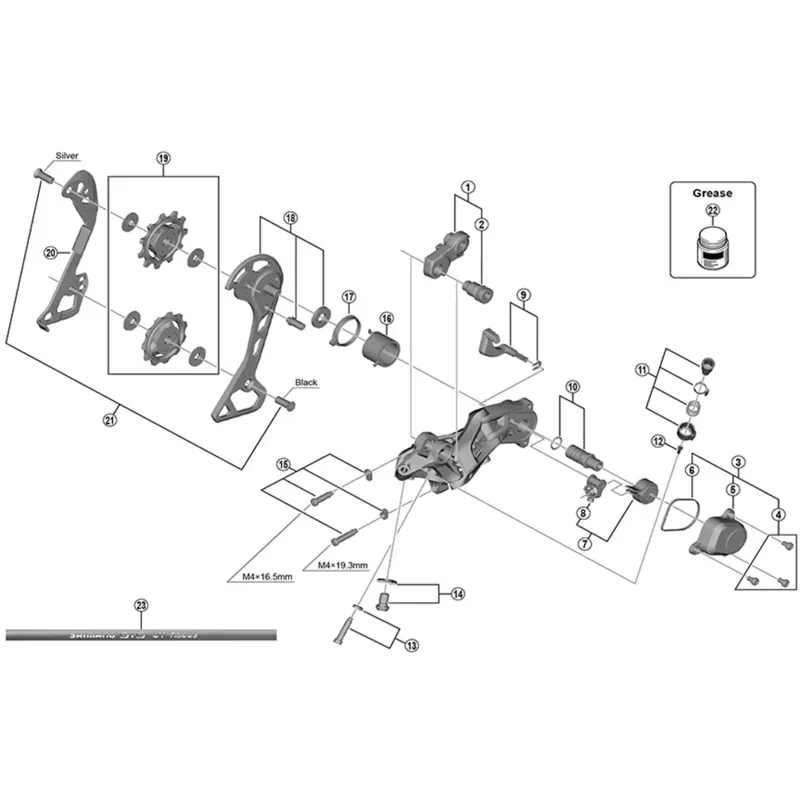 Shimano GRX/RD8000 Ultegra 11-speed Jockey Wheels in Black-1