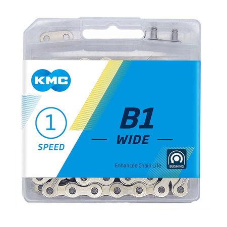 KMC B1 Wide Silver 1/8" Single Speed Chain click to zoom image