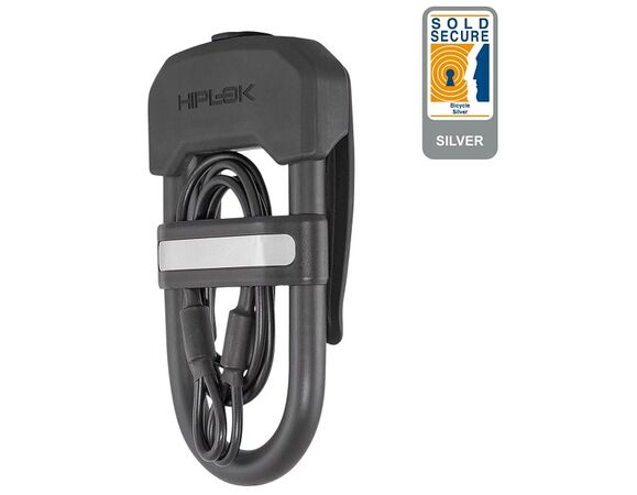 HIPLOK DC D Lock and Cable Silver Sold Secure click to zoom image