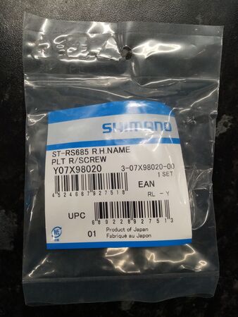SHIMANO ST-RS685 Ultegra Right Hand Name Plate and Fixing Screw click to zoom image